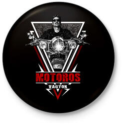 printfashion Motoros vagyok - Kitűző, hűtőmágnes - Fekete (3101346)