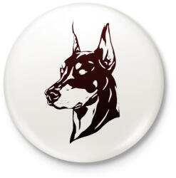 printfashion doberman - Kitűző, hűtőmágnes - Fehér (14613465)