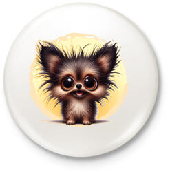 printfashion Pomerániai spitz - Kitűző, hűtőmágnes - Fehér (15688621)