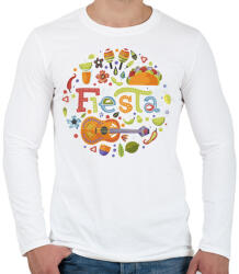printfashion Fiesta -Mexico - Férfi hosszú ujjú póló - Fehér (4125674)