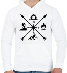 printfashion outdoor - Férfi kapucnis pulóver - Fehér (13030439)