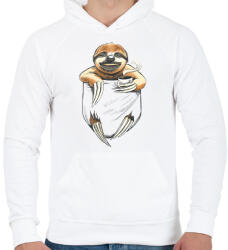 printfashion Lajhár zsebminta - Férfi kapucnis pulóver - Fehér (13965153)