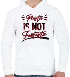 printfashion Plastic is not fantastic - Férfi kapucnis pulóver - Fehér (13712881)