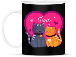 printfashion Love cats - Bögre - Fekete (6059419)