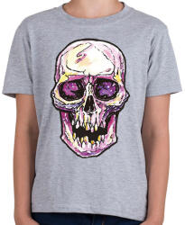 printfashion Koponya vízfestek - Gyerek póló - Sport szürke (1495242)