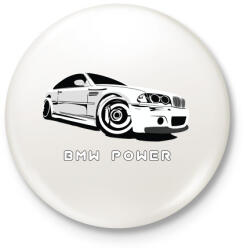 printfashion BMW power - Kitűző, hűtőmágnes - Fehér (3089665)