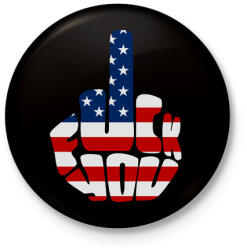 printfashion F*ck You! USA for life! - Kitűző, hűtőmágnes - Fekete (3094618)