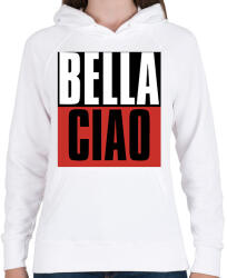 printfashion Bella Ciao - Nagy Pénzrablás - Money Heist - Casa de Papel - Női kapucnis pulóver - Fehér (5729839)