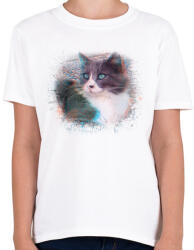 printfashion Fröcskölt macska - Gyerek póló - Fehér (40169)