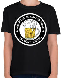 printfashion Horgászom csak akkor zavarj ha sört hoztál - Gyerek póló - Fekete (12961279)