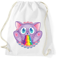 printfashion Szivárvány macska - Sportzsák, Tornazsák - Fehér (984346)