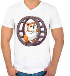 printfashion Hörcsög - Férfi V-nyakú póló - Fehér (14508375)