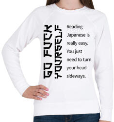 printfashion Reading Japanese is really easy - Női pulóver - Fehér (7041918)