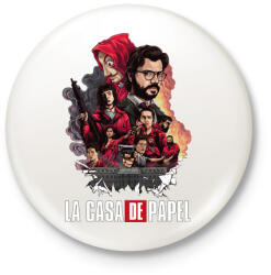 printfashion La Casa de Papel - Kitűző, hűtőmágnes - Fehér (4668646)