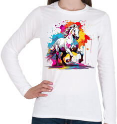 printfashion Lovas - Női hosszú ujjú póló - Fehér (16650013)