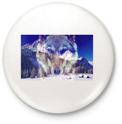 printfashion wolf - Kitűző, hűtőmágnes - Fehér (3078119)