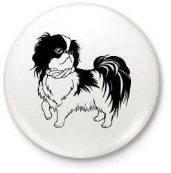 printfashion Japán Csin - Japanese Chin - Kitűző, hűtőmágnes - Fehér (12072267)