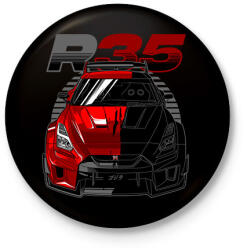 printfashion Nissan GT-R R35 - Kitűző, hűtőmágnes - Fekete (11420637)