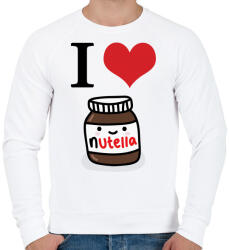 printfashion I love nutella - Férfi pulóver - Fehér (1081706)