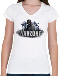 printfashion Warzone - Női V-nyakú póló - Fehér (2595404)