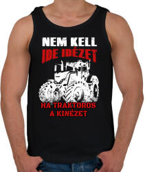 printfashion Nem kell ide idézet, ha traktoros a kinézet - Férfi atléta - Fekete (16719621)