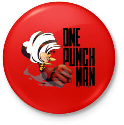 printfashion One Punch Man - Kitűző, hűtőmágnes - Piros (3630828)