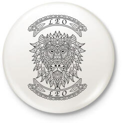 printfashion Oroszlán - Kitűző, hűtőmágnes - Fehér (13792281)
