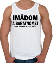 printfashion Imádom a barátnőm - Férfi atléta - Fehér (2410859)