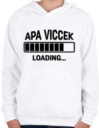 printfashion Apa viccek - loading. . . - Gyerek kapucnis pulóver - Fehér (13489687)