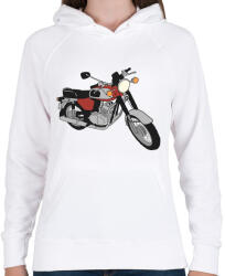 printfashion Jawa 350 - Női kapucnis pulóver - Fehér (5099335)