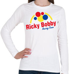 printfashion Ricky Bobby Racing Team - Női hosszú ujjú póló - Fehér (7698226)