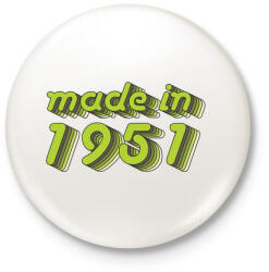 printfashion made-in-1951-green-grey - Kitűző, hűtőmágnes - Fehér (3076205)