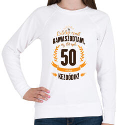 printfashion kamasz-50-brown-orange - Női pulóver - Fehér (605220)