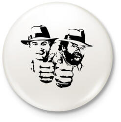 printfashion Bud Spencer and Terence Hill - Black - Kitűző, hűtőmágnes - Fehér (3083954)
