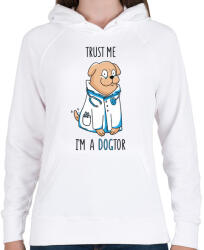 printfashion Kutya doki - DOGtor - Női kapucnis pulóver - Fehér (4370258)