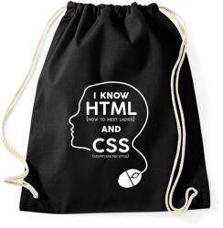 printfashion I know HTML and CSS - Sportzsák, Tornazsák - Fekete (7241788)