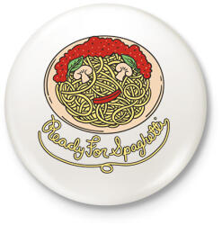 printfashion Spagetti - Kitűző, hűtőmágnes - Fehér (12656863)