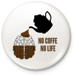 printfashion no coffe - Kitűző, hűtőmágnes - Fehér (3396054)