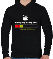 printfashion rendszerindítás - Férfi kapucnis pulóver - Fekete (1530538)