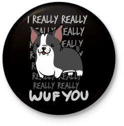 printfashion Boston terrier - Kitűző, hűtőmágnes - Fekete (3097276)