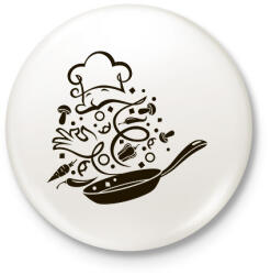 printfashion Szakács - Kitűző, hűtőmágnes - Fehér (13788925)