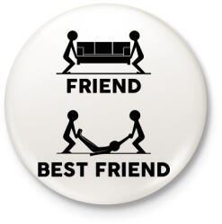 printfashion Friend - Best friend - Kitűző, hűtőmágnes - Fehér (13494711)