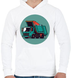 printfashion Garbage truck - Férfi kapucnis pulóver - Fehér (16168307)