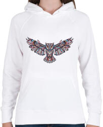 printfashion Tattoo style Owl - Női kapucnis pulóver - Fehér (1751290)