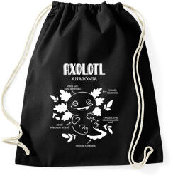 printfashion Axolotl anatómia - Sportzsák, Tornazsák - Fekete (10872731)