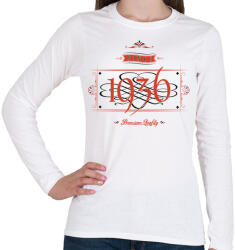 printfashion since-1936-red-black - Női hosszú ujjú póló - Fehér (523999)