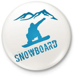 printfashion snowboard - Kitűző, hűtőmágnes - Fehér (4058025)