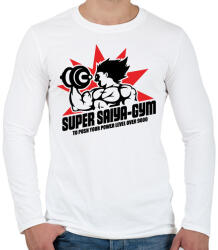 printfashion Super Saiyan Gym - Férfi hosszú ujjú póló - Fehér (1480452)