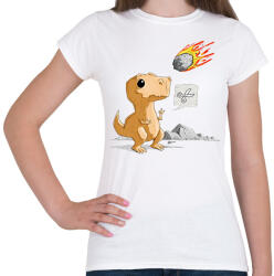 printfashion dinokopapir - Női póló - Fehér (11004692)