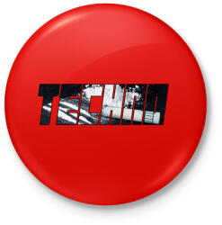 printfashion Techno Life - Kitűző, hűtőmágnes - Piros (3629796)